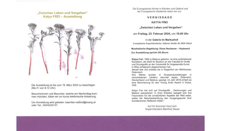 Bild 1: Vernissage “Zwischen Leben und Vergehen” mit Katya Frei
