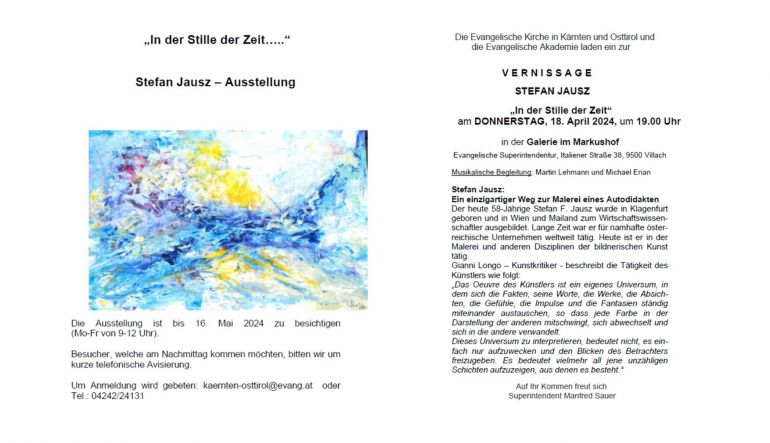 Bild 1: Vernissage Stefan Jausz “In der Stille der Zeit”