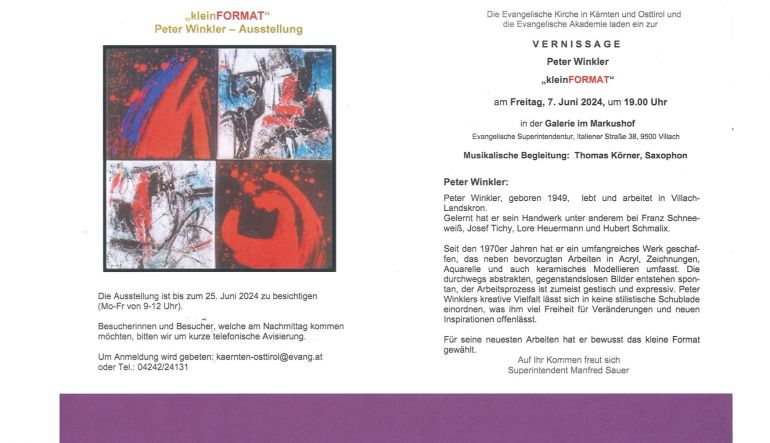 Bild 1: Vernissage “kleinFORMAT” von Peter Winkler